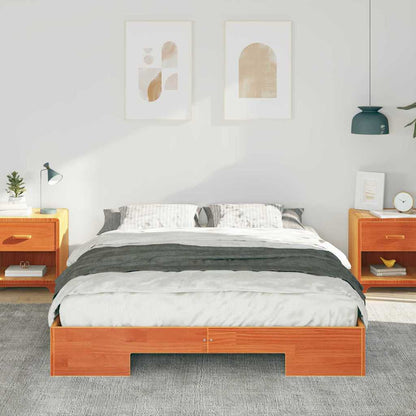Bedframe met opslag Bruin 150 x 200 cm Massief grenenhout