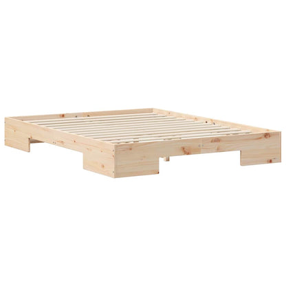 Bedframe met opslag Bruin 140 x 200 cm Massief grenenhout