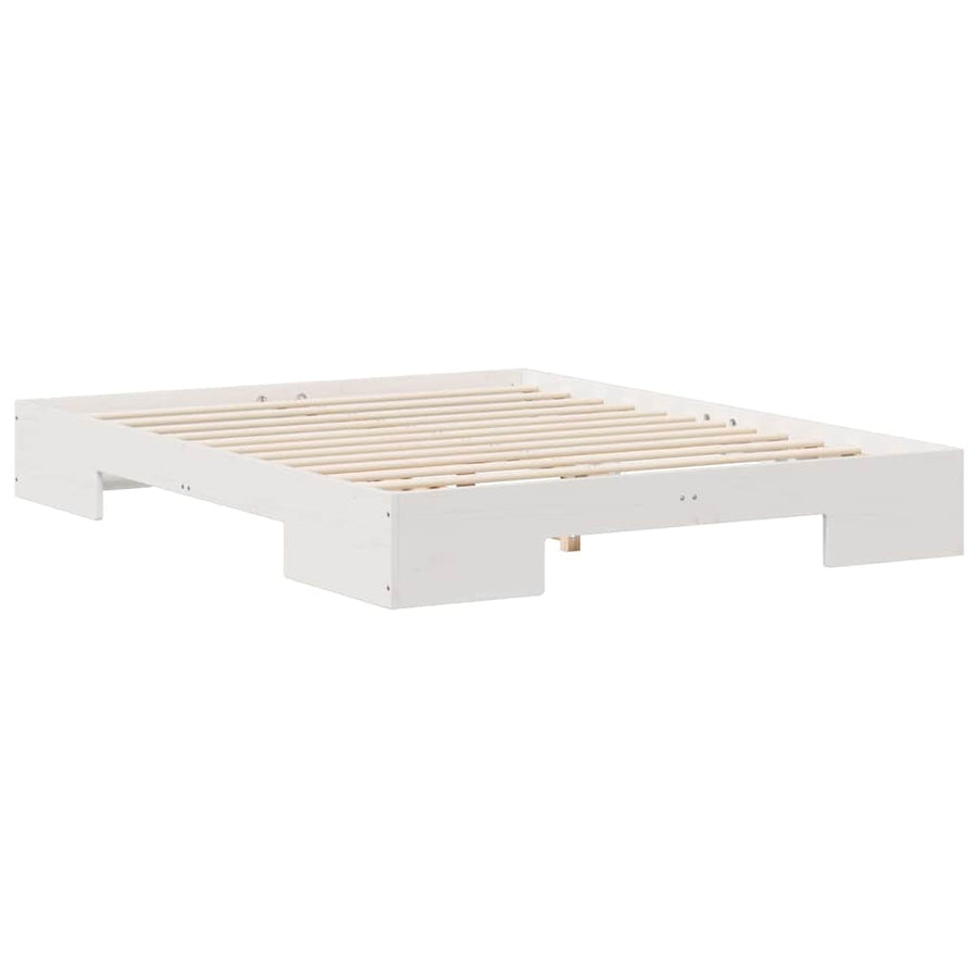 Bedframe met opslag Wit 140 x 200 cm Massief grenenhout