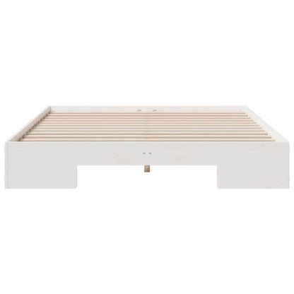 Bedframe met opslag Wit 140 x 200 cm Massief grenenhout