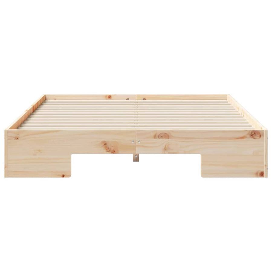 Bedframe met opslag Bruin 120 x 200 cm Massief grenenhout