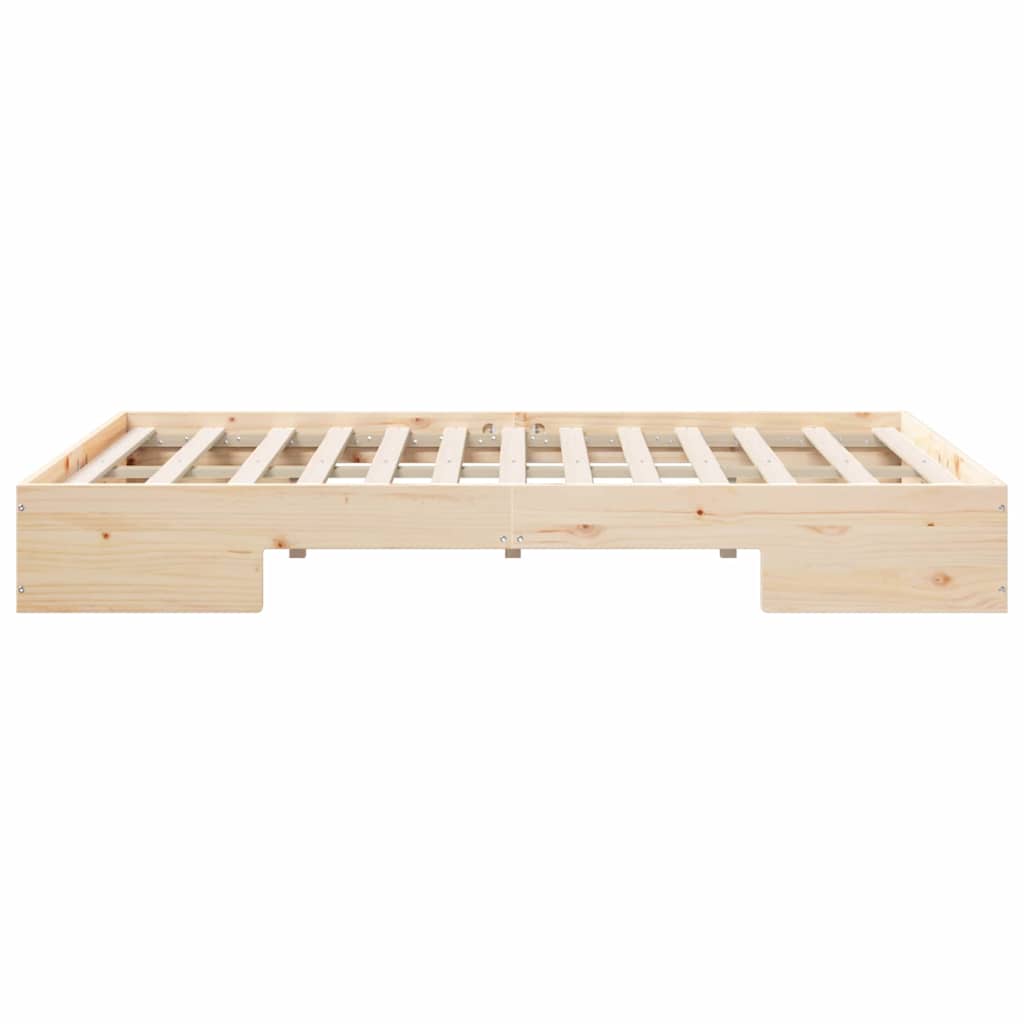 Bedframe met opslag Bruin 120 x 200 cm Massief grenenhout