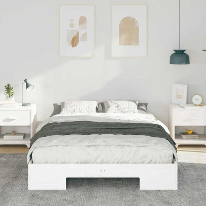 Bedframe met opslag Wit 120 x 200 cm Massief grenenhout