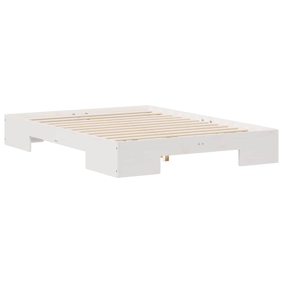 Bedframe met opslag Wit 120 x 200 cm Massief grenenhout