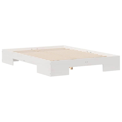Bedframe met opslag Wit 120 x 200 cm Massief grenenhout