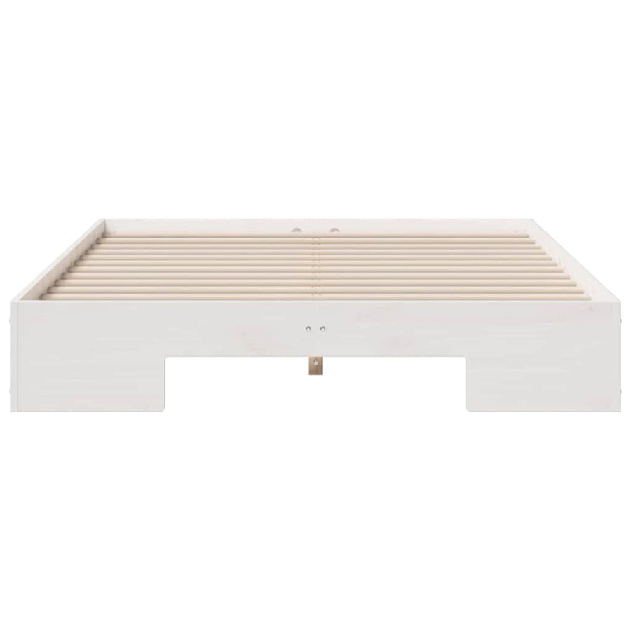 Bedframe met opslag Wit 120 x 200 cm Massief grenenhout