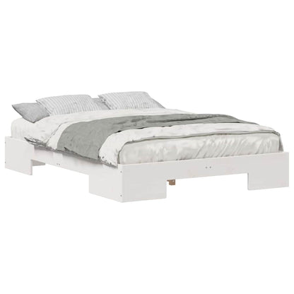 Bedframe met opslag Wit 120 x 200 cm Massief grenenhout
