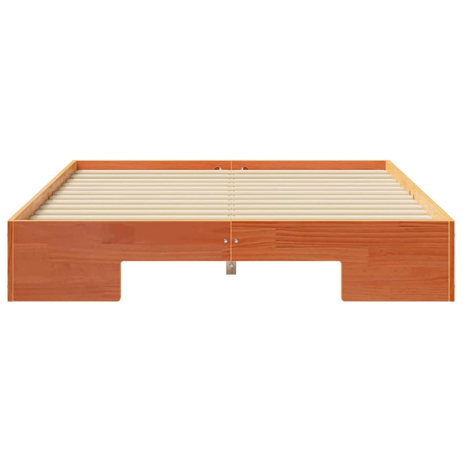 Bedframe met opslag Bruin 120 x 200 cm Massief grenenhout
