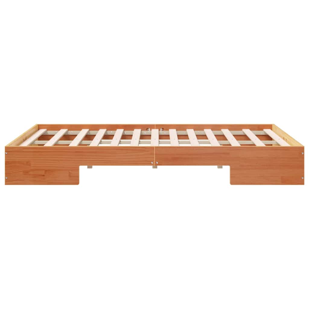 Bedframe met opslag Bruin 120 x 200 cm Massief grenenhout