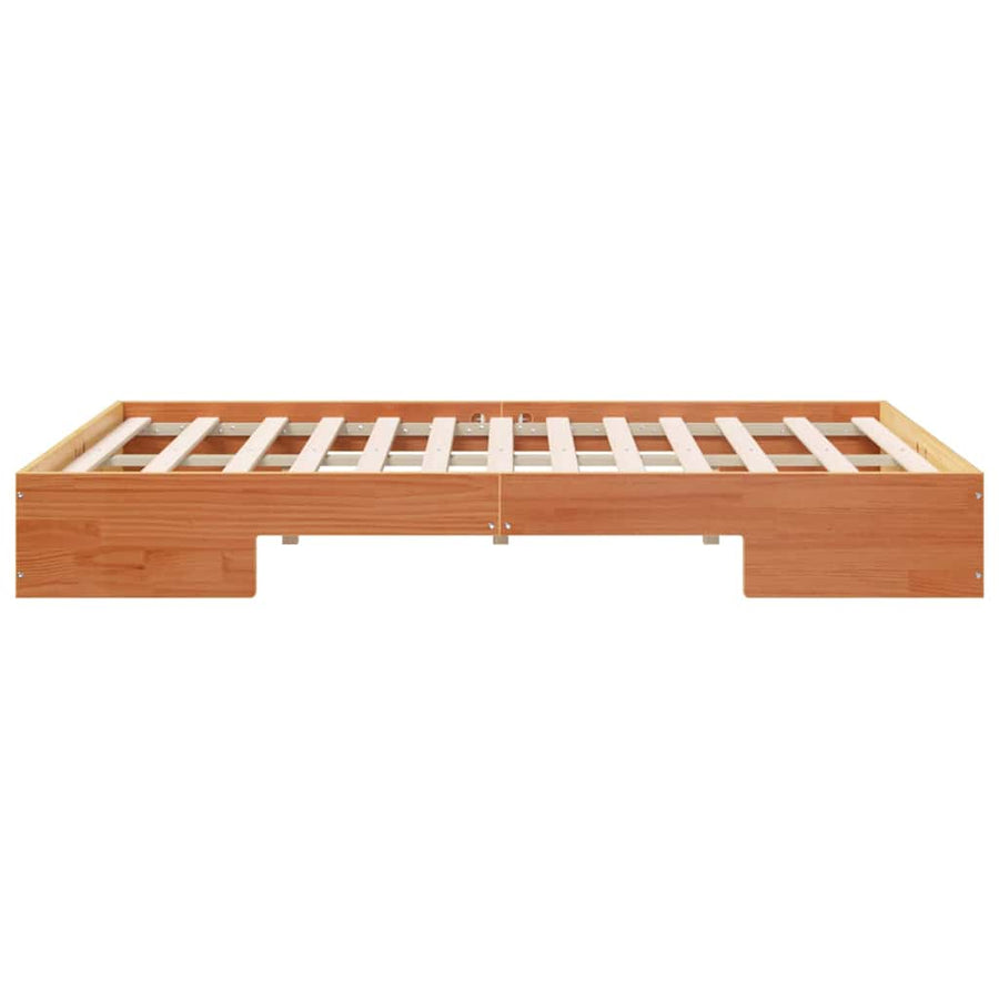 Bedframe met opslag Bruin 120 x 200 cm Massief grenenhout