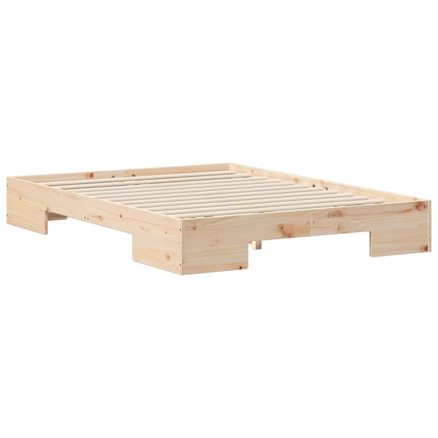 Bedframe met opslag Bruin 140 x 190 cm Massief grenenhout