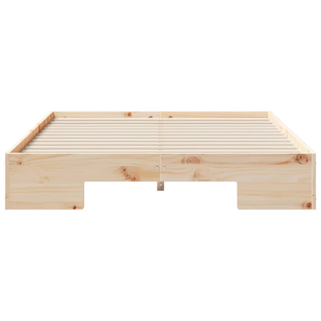 Bedframe met opslag Bruin 140 x 190 cm Massief grenenhout