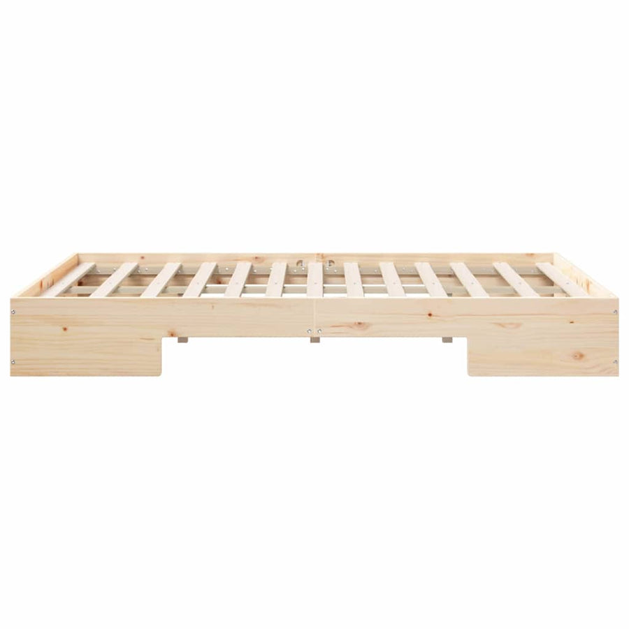 Bedframe met opslag Bruin 140 x 190 cm Massief grenenhout