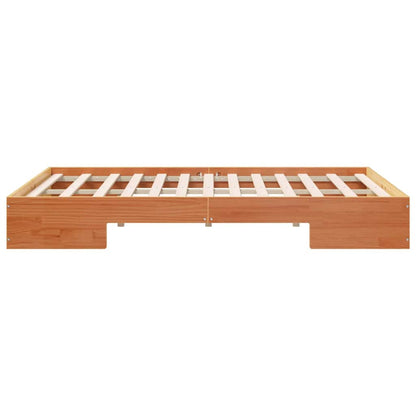 Bedframe met opslag Bruin 140 x 190 cm Massief grenenhout
