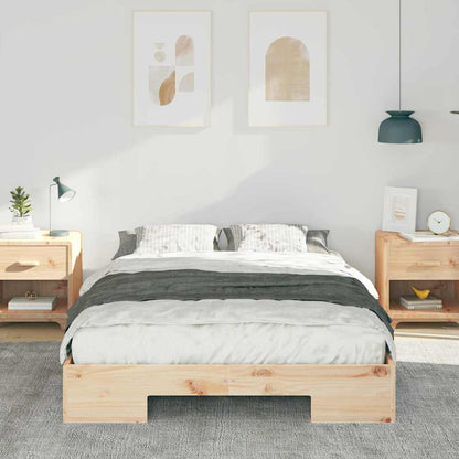Bedframe met opslag Bruin 135 x 190 cm Massief grenenhout