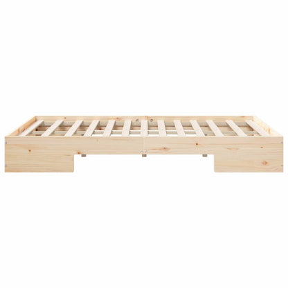 Bedframe met opslag Bruin 135 x 190 cm Massief grenenhout