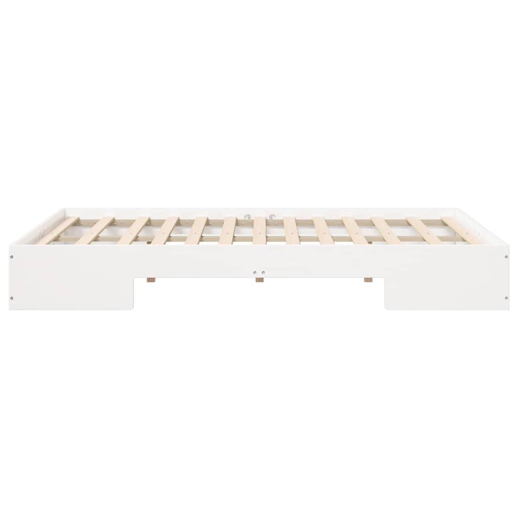 Bedframe met opslag Wit 135 x 190 cm Massief grenenhout