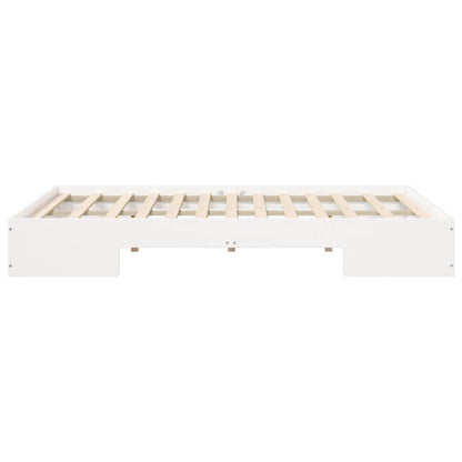 Bedframe met opslag Wit 120 x 190 cm Massief grenenhout
