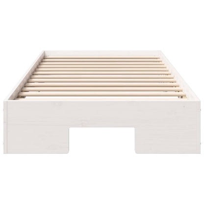 Bedframe met opslag Wit 100 x 200 cm Massief grenenhout