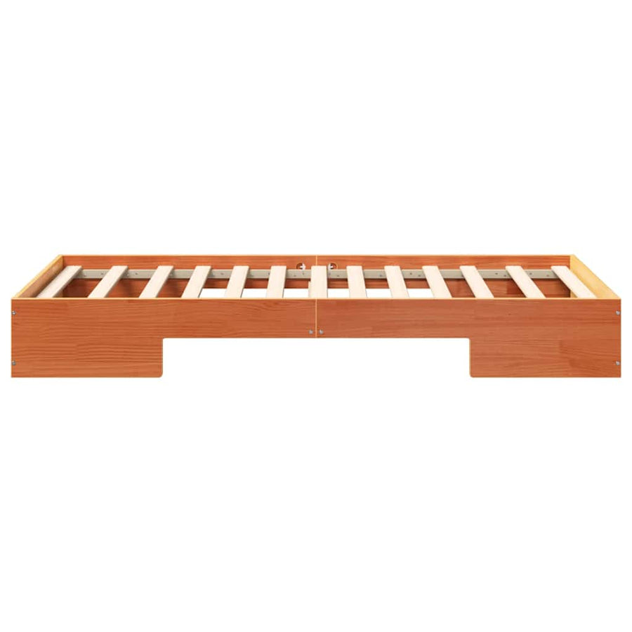 Bedframe met opslag Bruin 100 x 200 cm Massief grenenhout