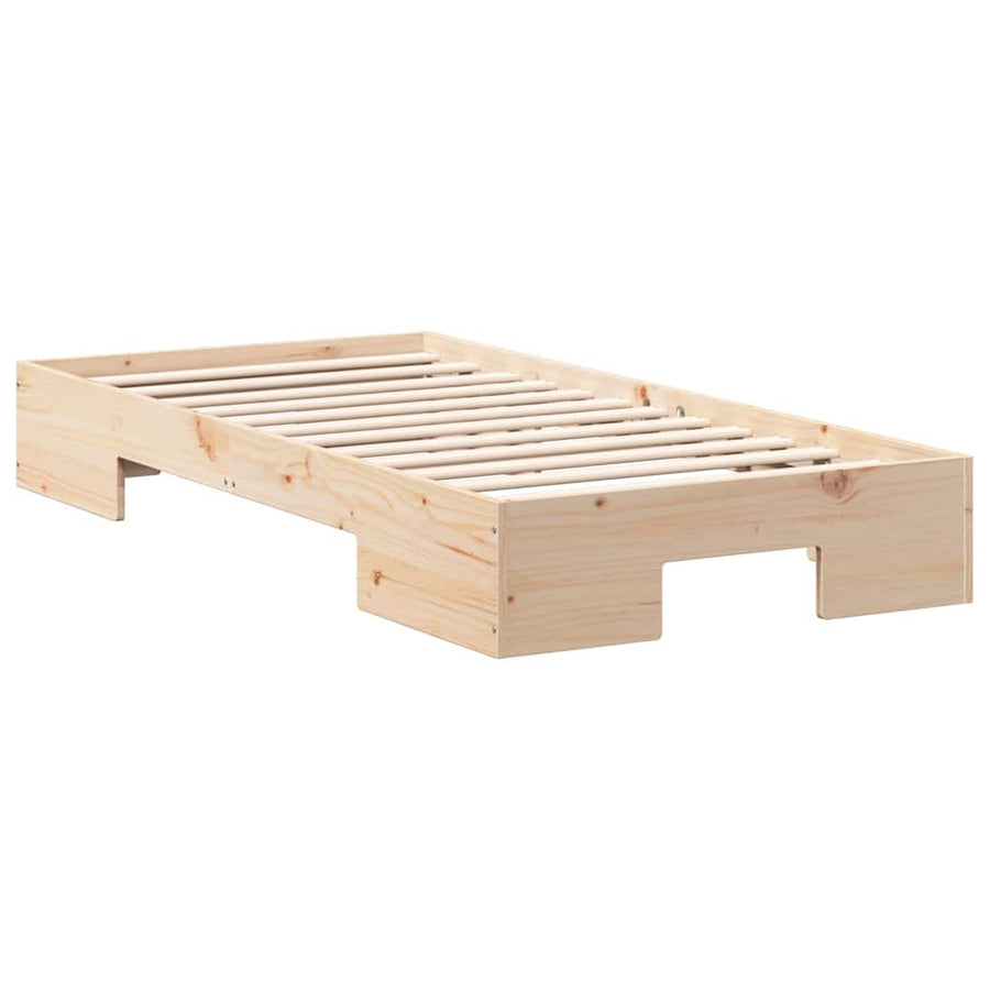 Bedframe met opslag Bruin 80 x 200 cm Massief grenenhout