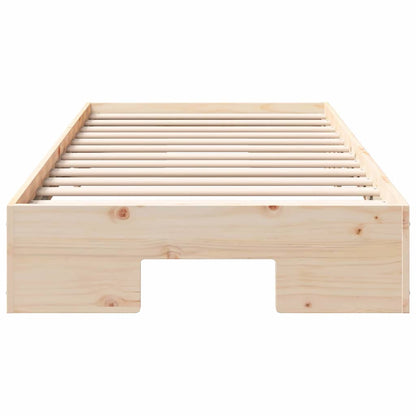 Bedframe met opslag Bruin 80 x 200 cm Massief grenenhout