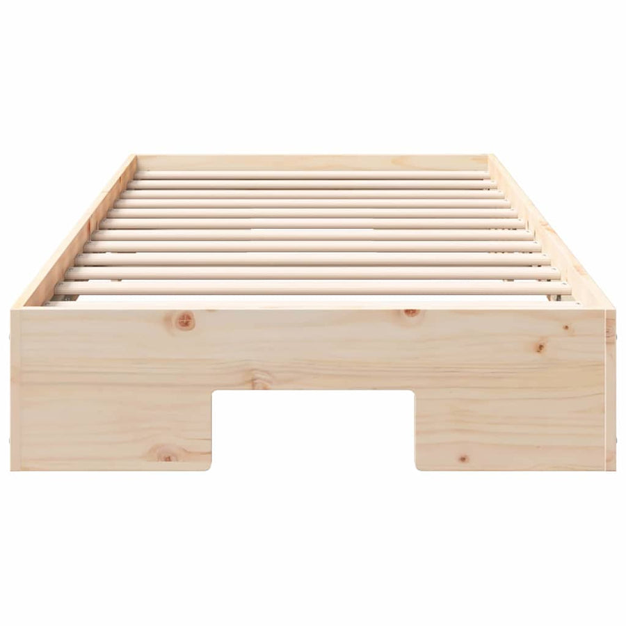 Bedframe met opslag Bruin 80 x 200 cm Massief grenenhout