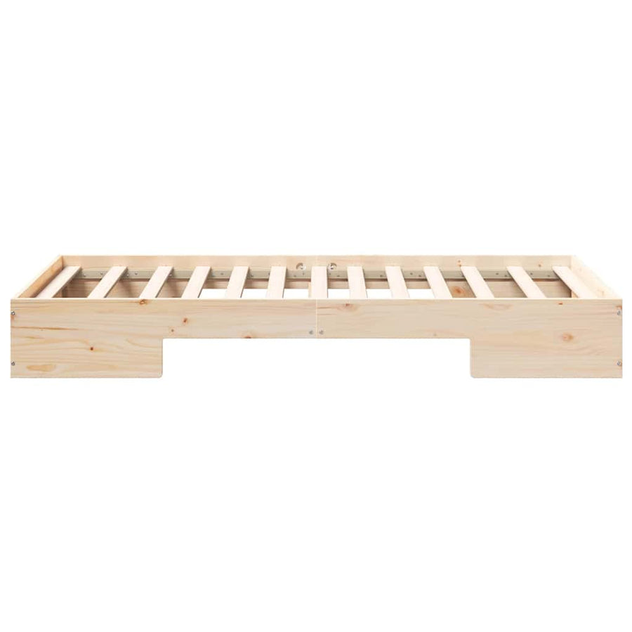 Bedframe met opslag Bruin 80 x 200 cm Massief grenenhout
