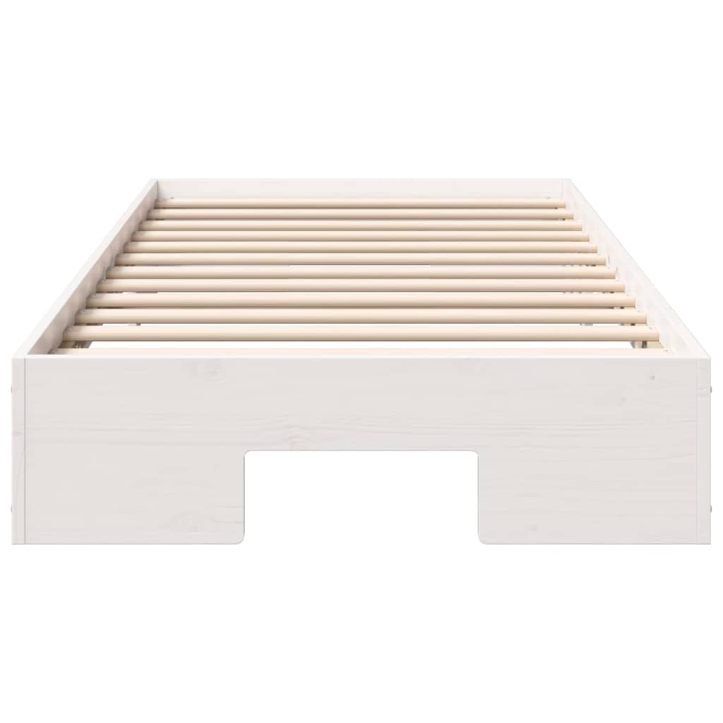 Bedframe met opslag Wit 80 x 200 cm Massief grenenhout
