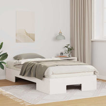 Bedframe met opslag Wit 90 x 190 cm Massief grenenhout