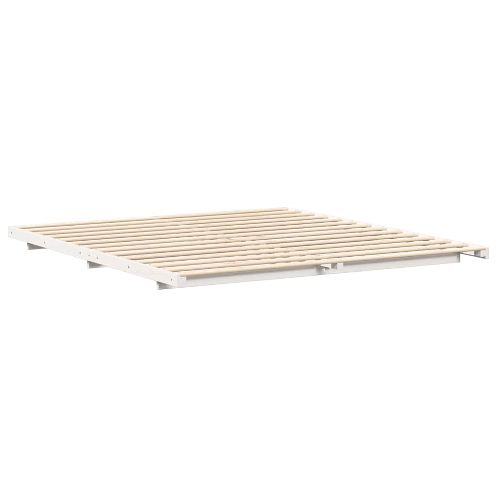 Bedframe Wit 200 x 200 cm Massief grenenhout