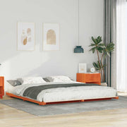 Bedframe 200x200 cm massief grenenhout wasbruin