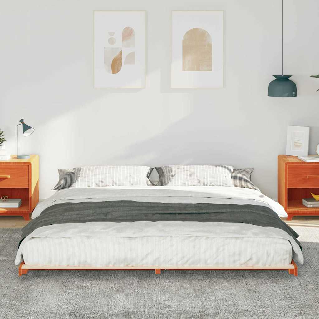 Bedframe Wasbruin 200 x 200 cm Massief grenenhout