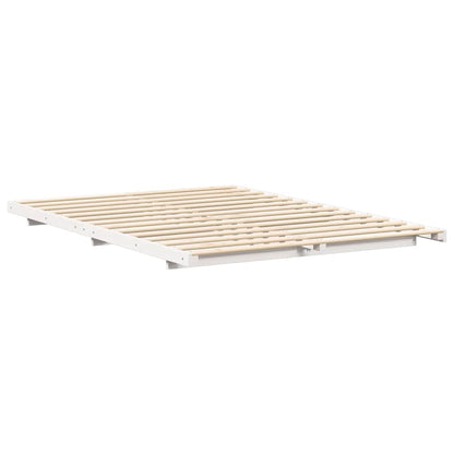 Bedframe Wit 160 x 200 cm Massief grenenhout
