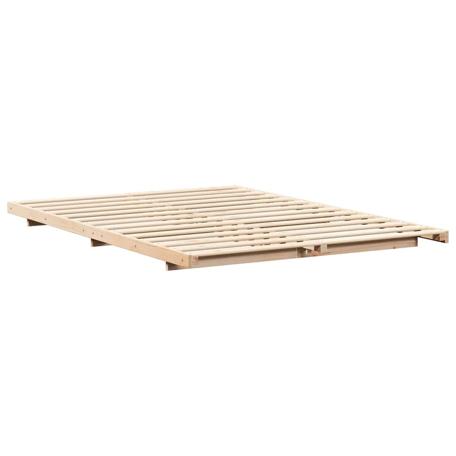 Bedframe Bruin 150 x 200 cm Massief grenenhout
