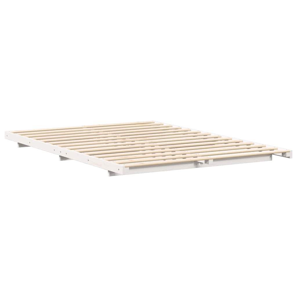 Bedframe Wit 150 x 200 cm Massief grenenhout