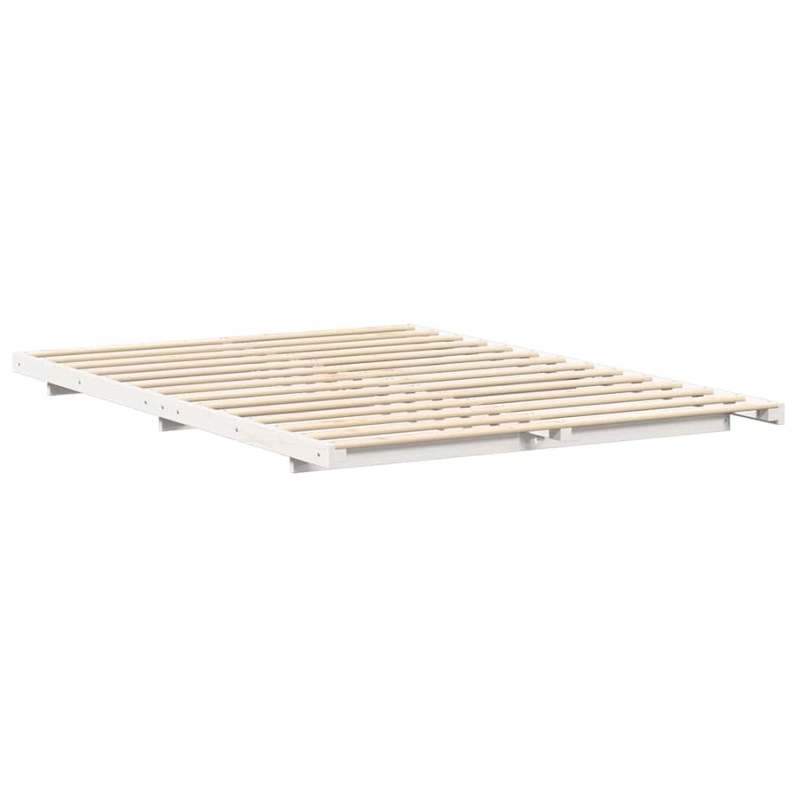 Bedframe Wit 150 x 200 cm Massief grenenhout