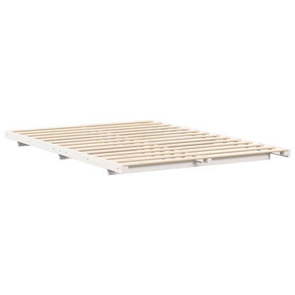 Bedframe Wit 140 x 200 cm Massief grenenhout