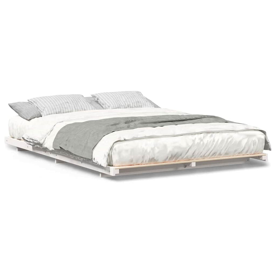 Bedframe Wit 140 x 200 cm Massief grenenhout