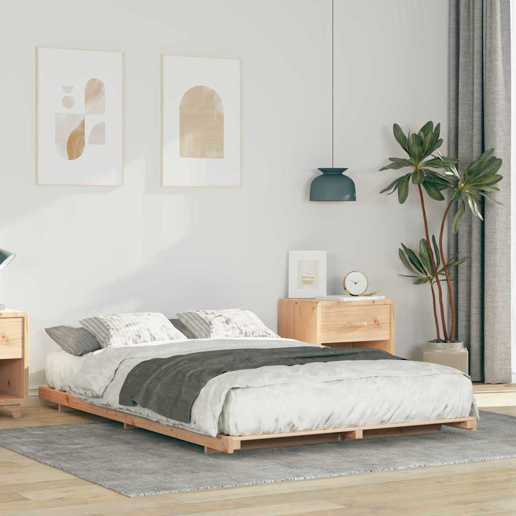 Bedframe Bruin 120 x 200 cm Massief grenenhout