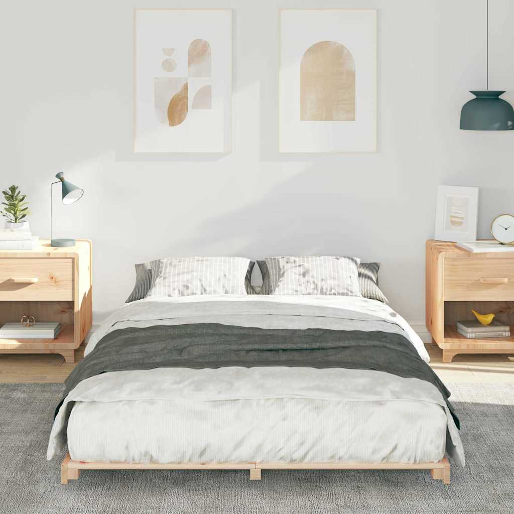 Bedframe Bruin 120 x 200 cm Massief grenenhout
