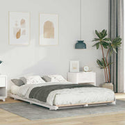 Bedframe 140x190 cm massief grenenhout wit