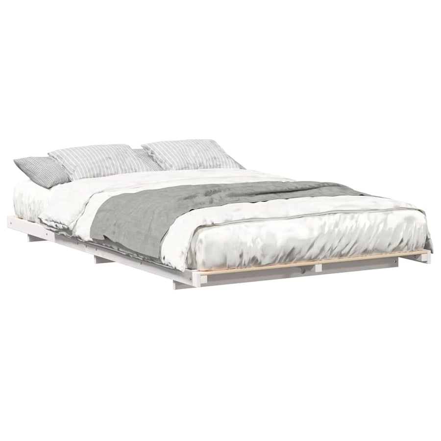 Bedframe Wit 140 x 190 cm Massief grenenhout