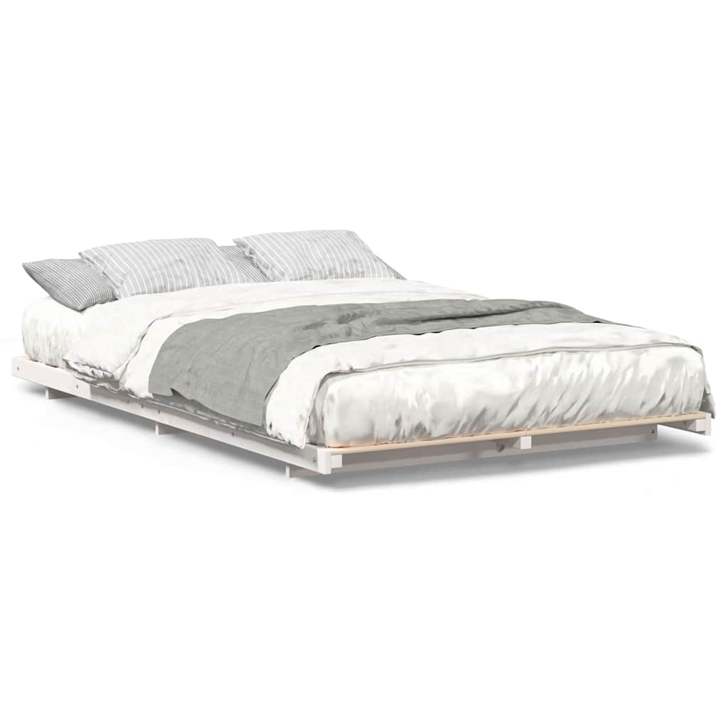 Bedframe Wit 140 x 190 cm Massief grenenhout