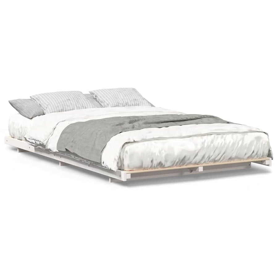 Bedframe Wit 140 x 190 cm Massief grenenhout