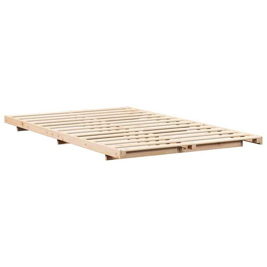 Bedframe Bruin 135 x 190 cm Massief grenenhout