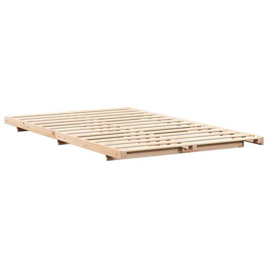 Bedframe Bruin 135 x 190 cm Massief grenenhout