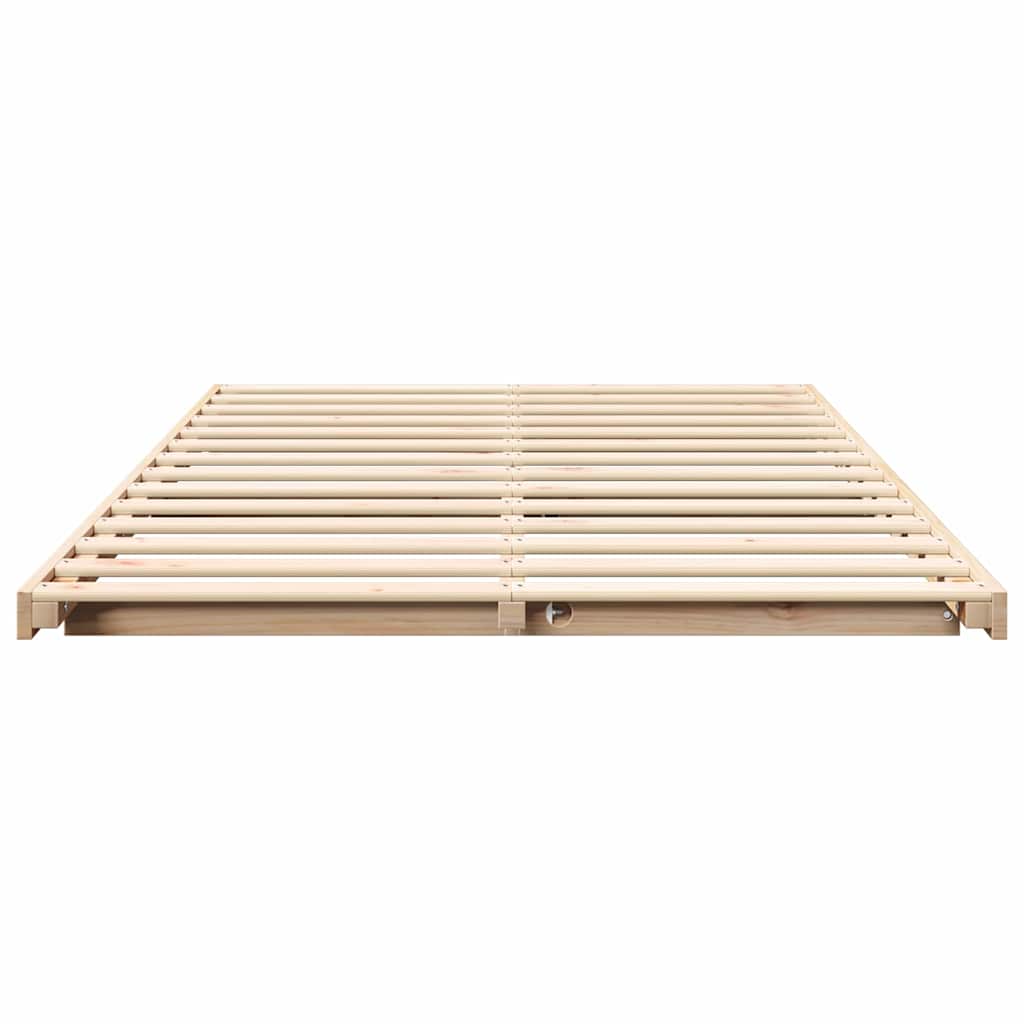 Bedframe Bruin 135 x 190 cm Massief grenenhout