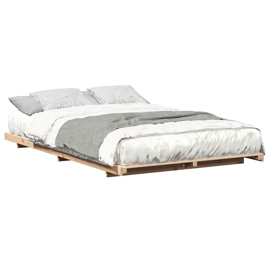 Bedframe Bruin 135 x 190 cm Massief grenenhout