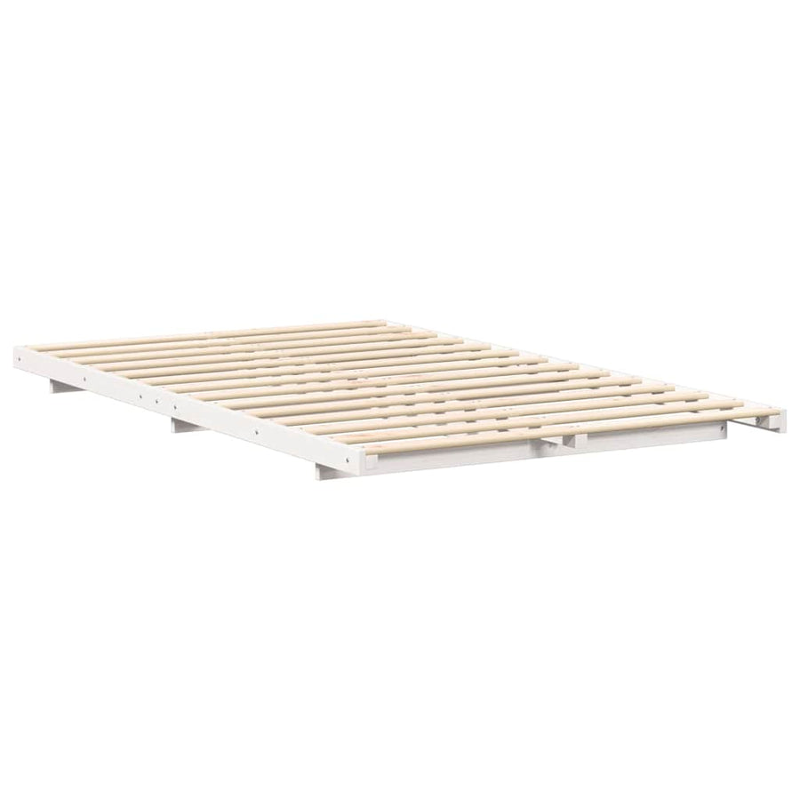Bedframe Wit 135 x 190 cm Massief grenenhout